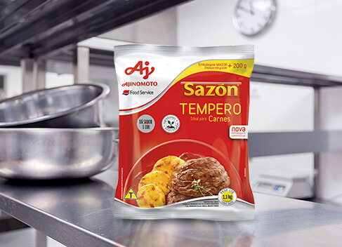 Novo Tempero Sazón Vermelho, embalagem 1,1Kg