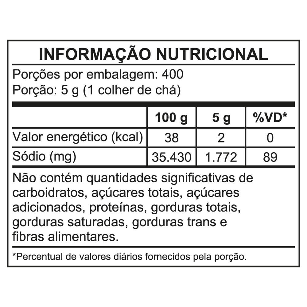 Tabela nutricional AJI-SAL® PROFISSIONAL