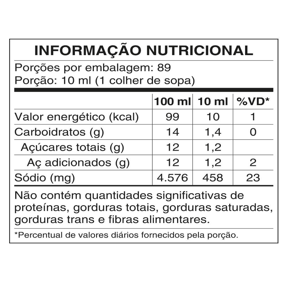 Tabela nutricional Molho para Gyoza Satis!® 890ml