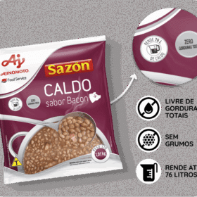 Sazon Caldo Bacon - Livre de gorduras totais, Sem grumos e Rende até 76 litros  