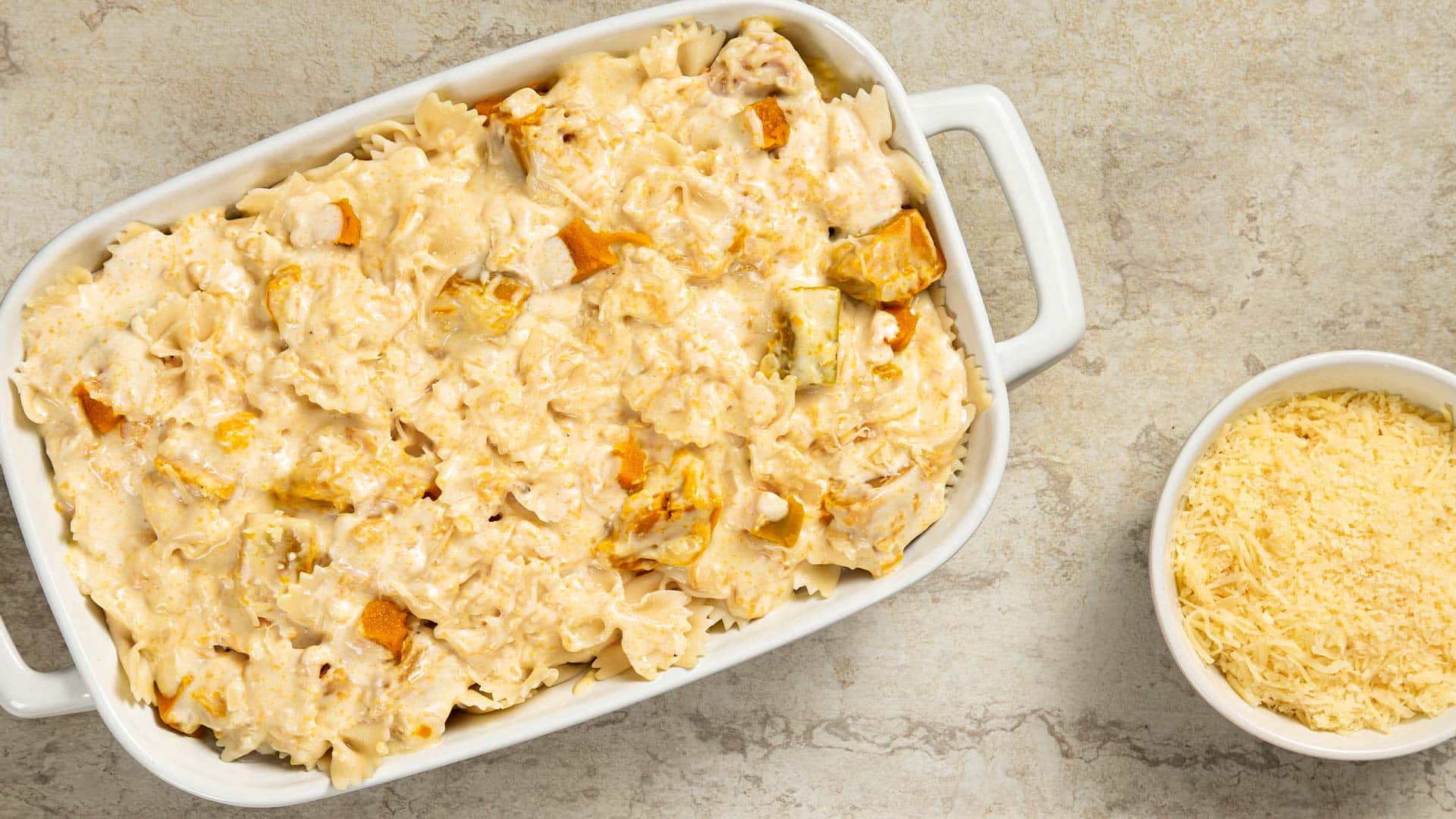 Farfalle ao molho de abóbora