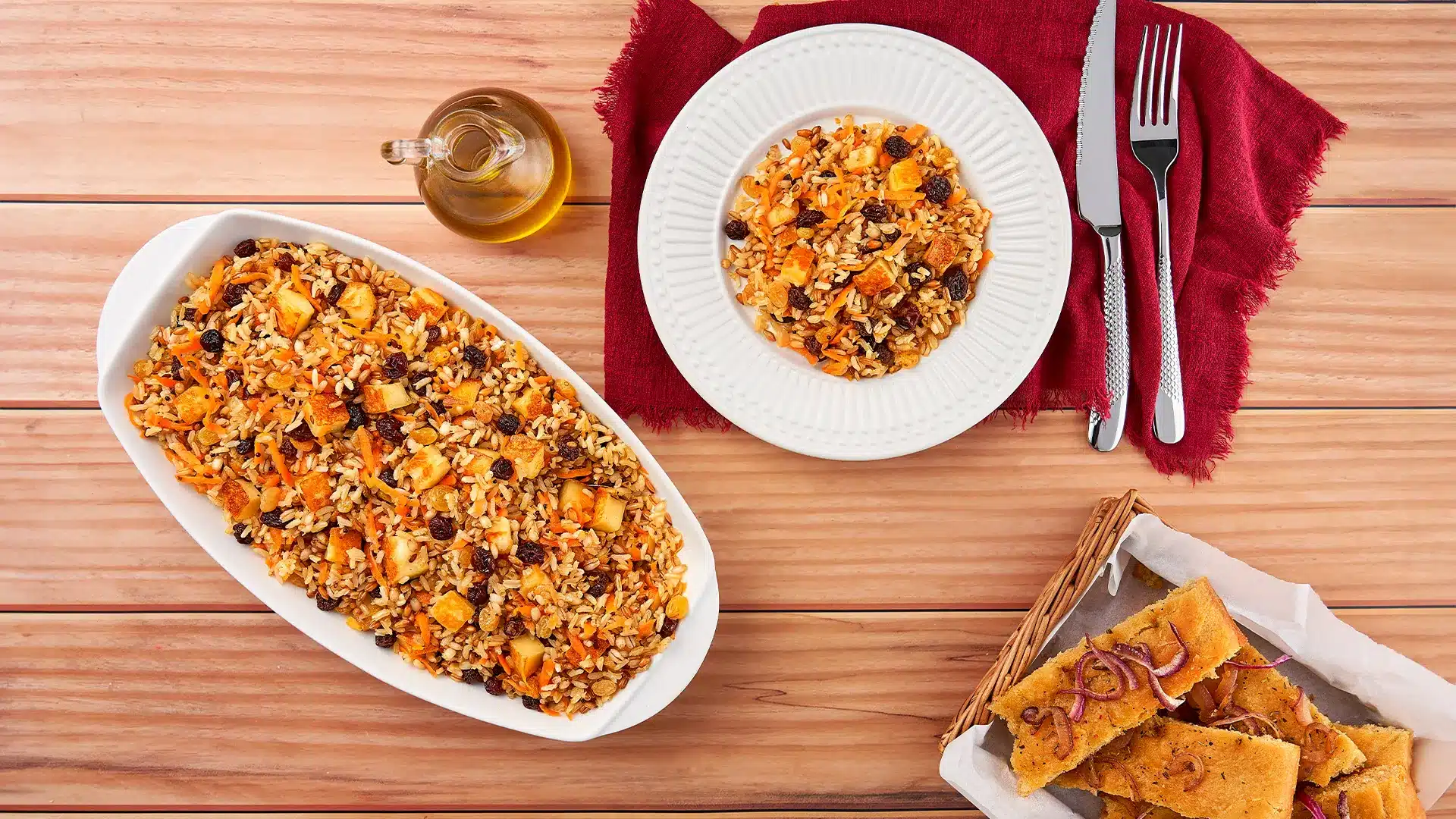 Arroz sete grãos com queijo coalho