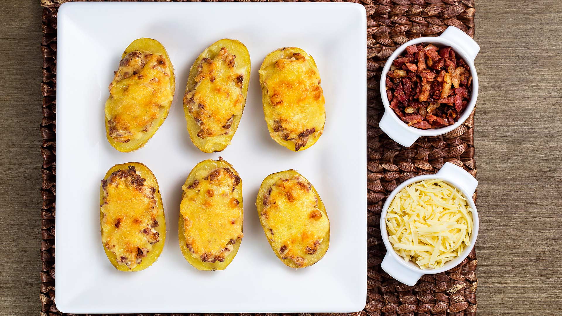 Batatas gratinadas com bacon