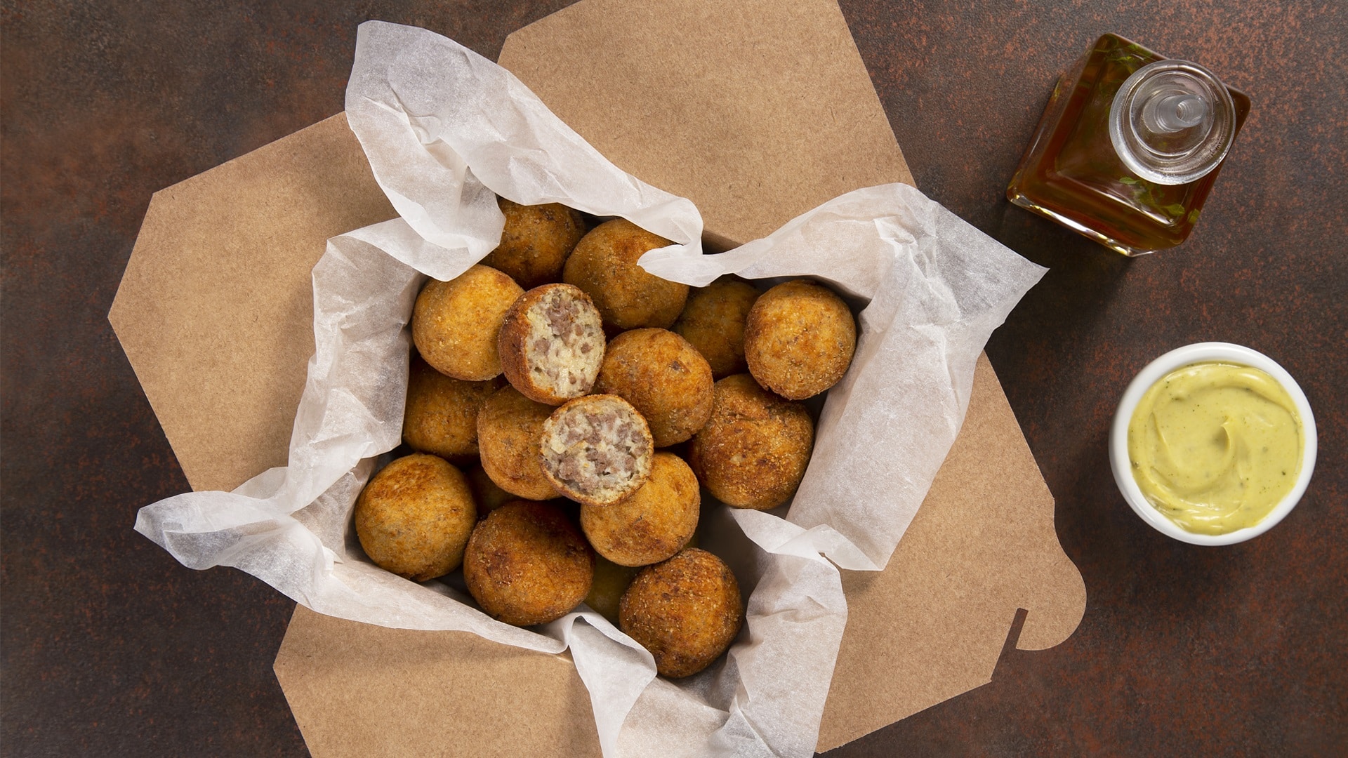Bolinho de batata e carne