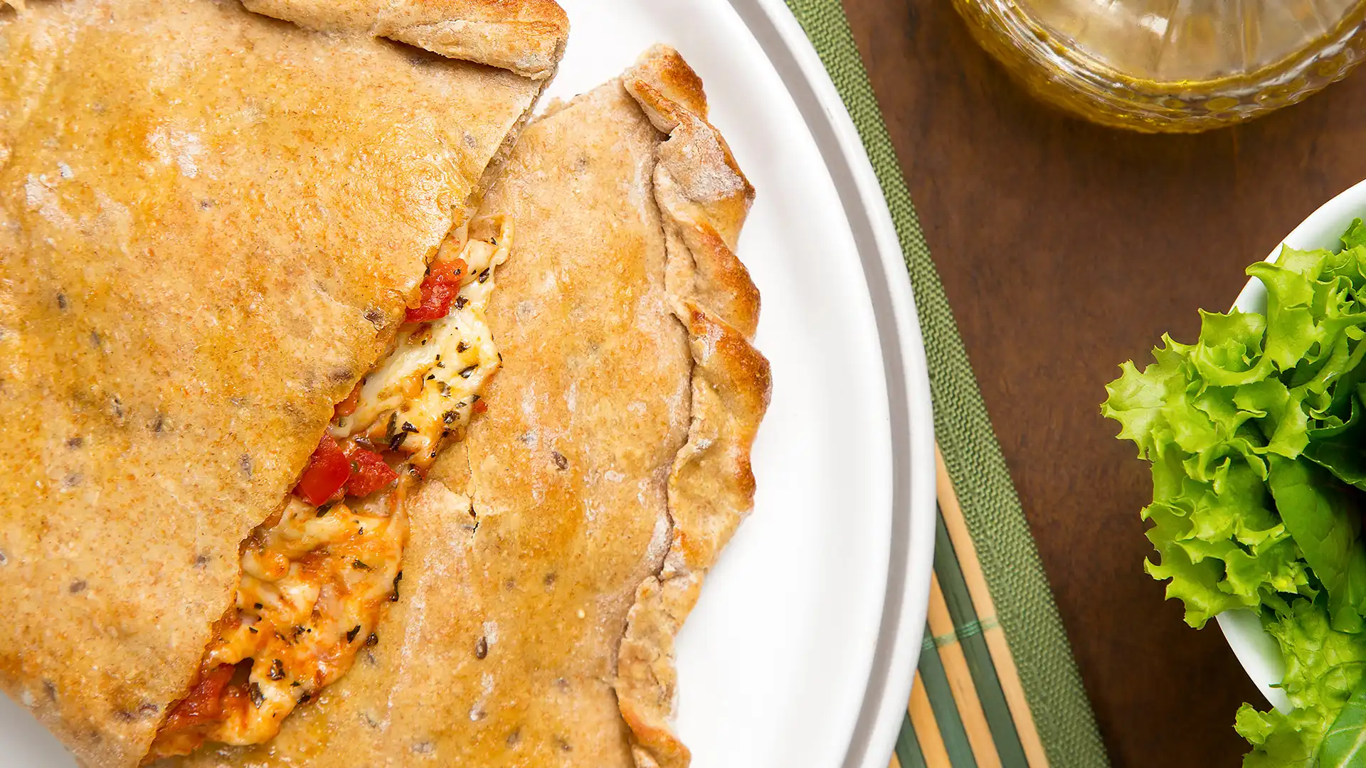 Calzone integral sabor pizza
