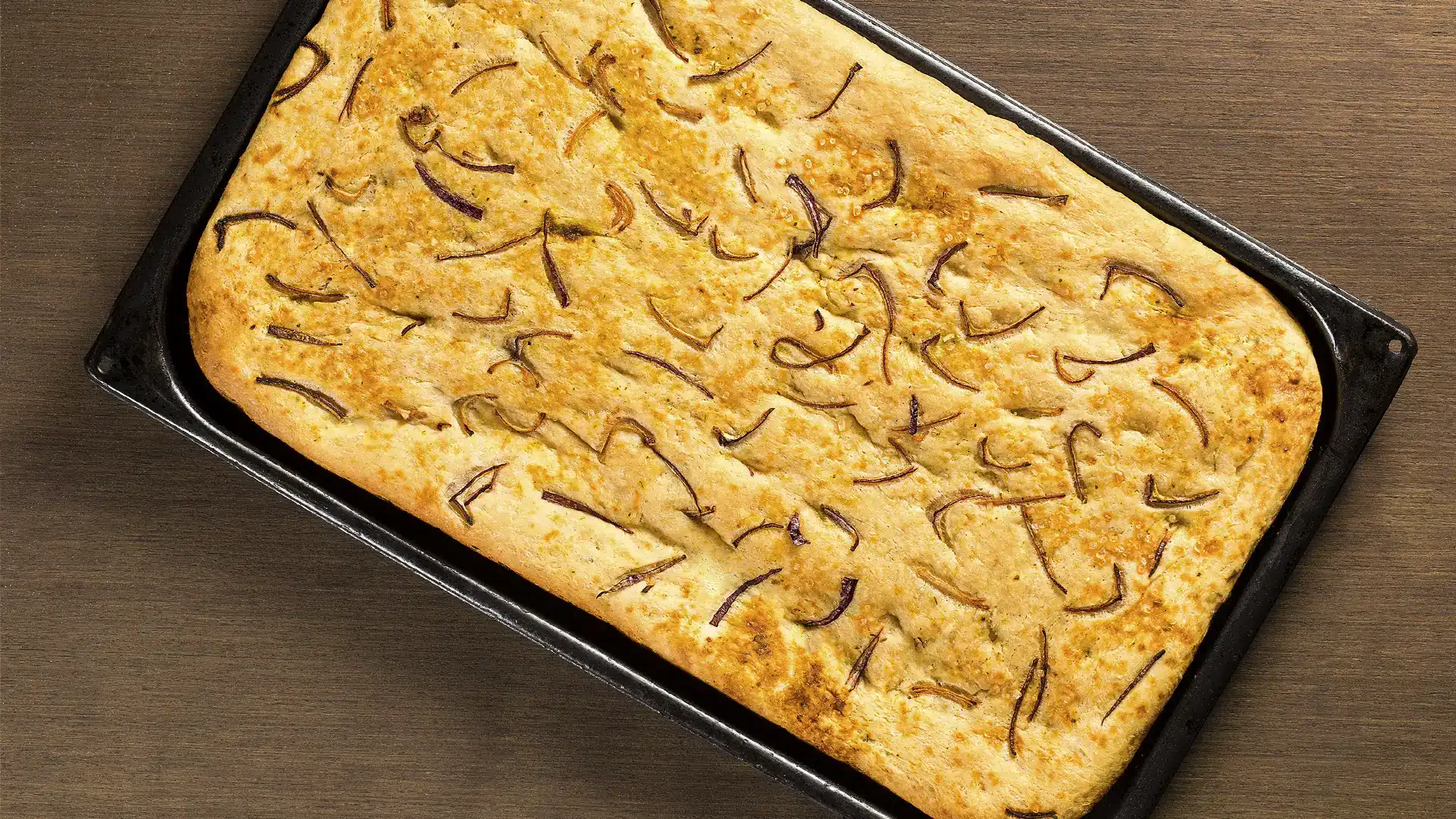 Focaccia de alecrim com sal grosso