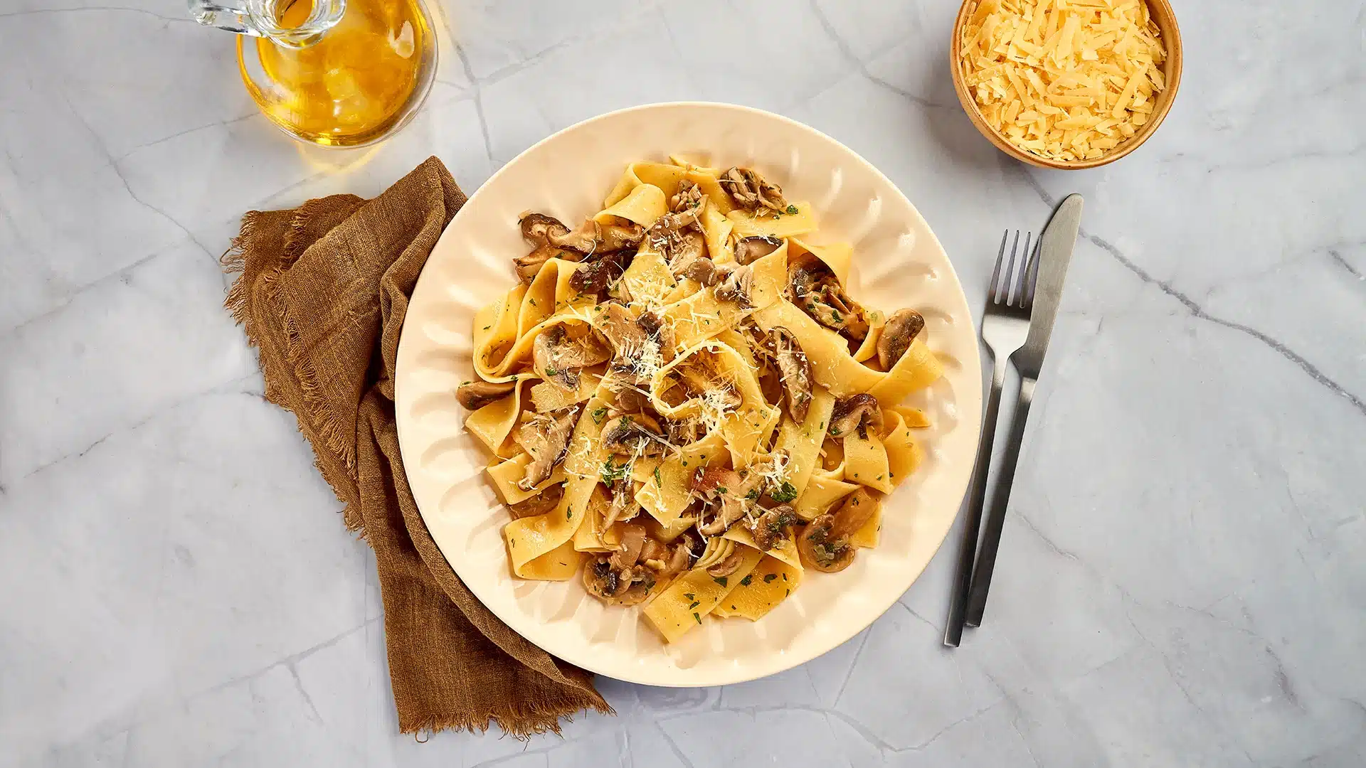 Pappardelle com cogumelos