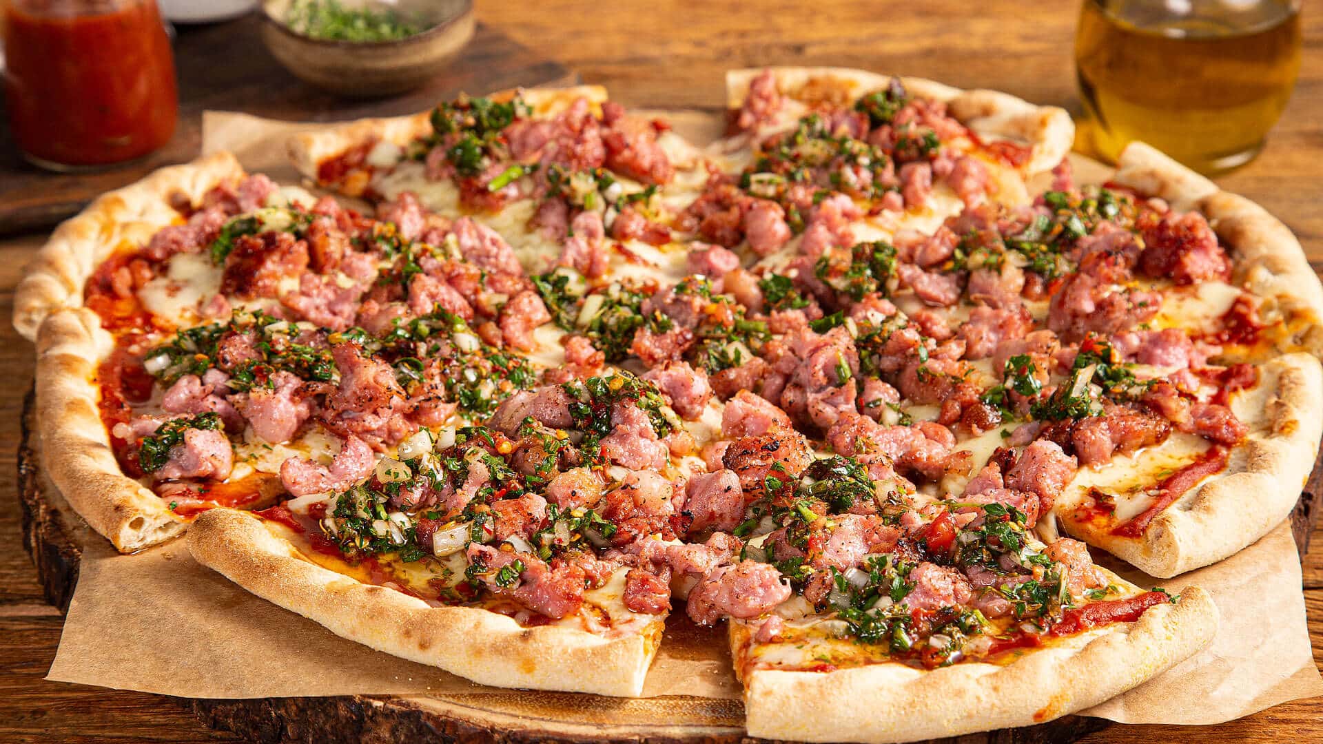 Pizza choripan