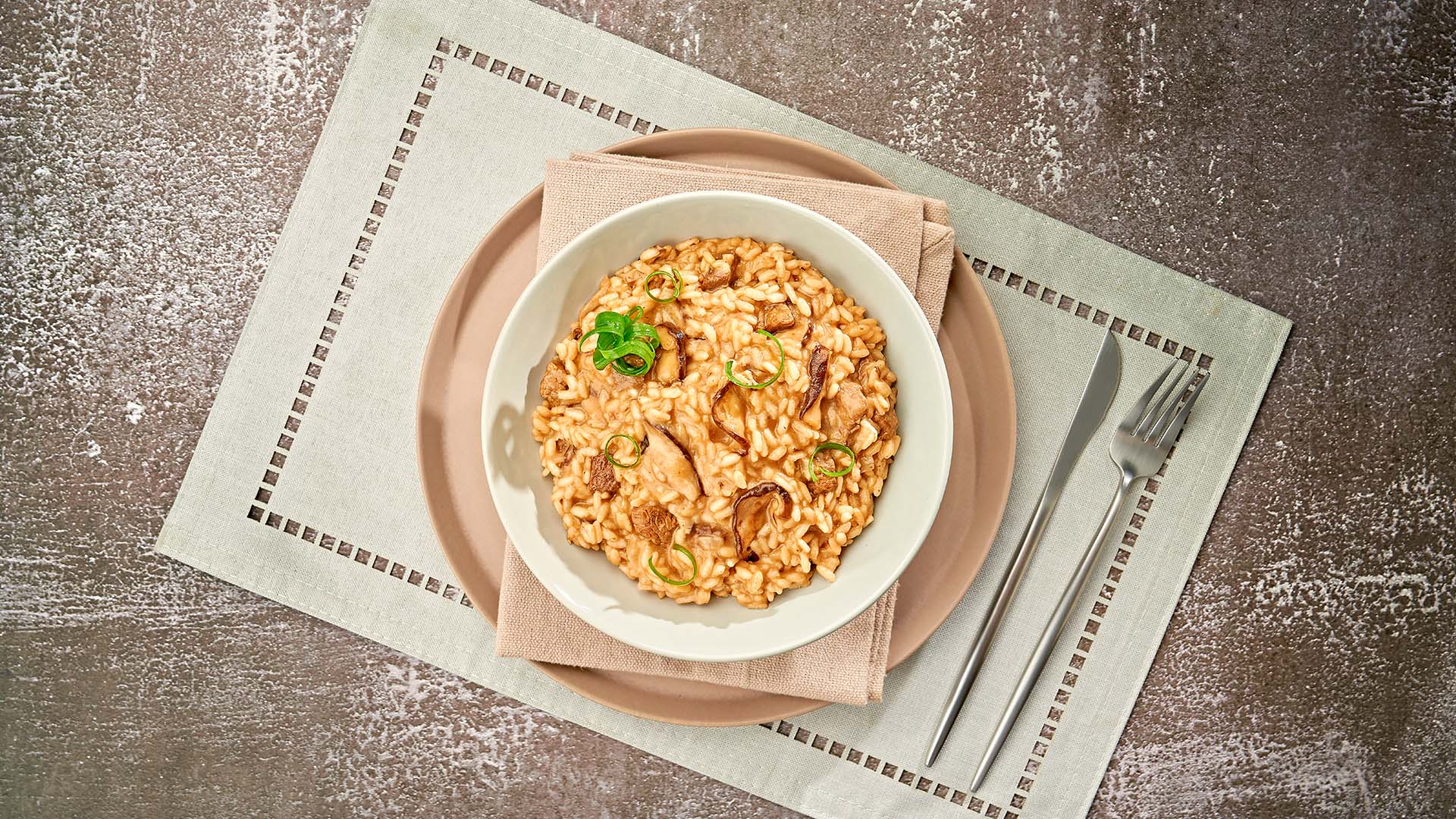 Risoto de filé mignon com shiitake