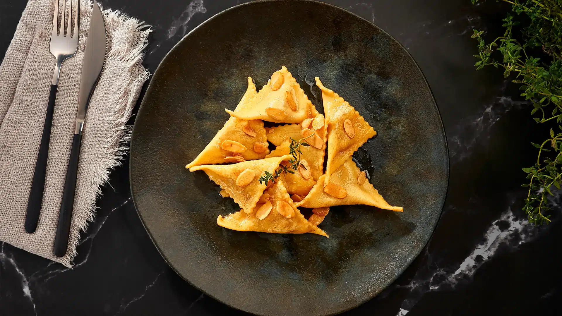 Tortelli de abóbora e gorgonzola